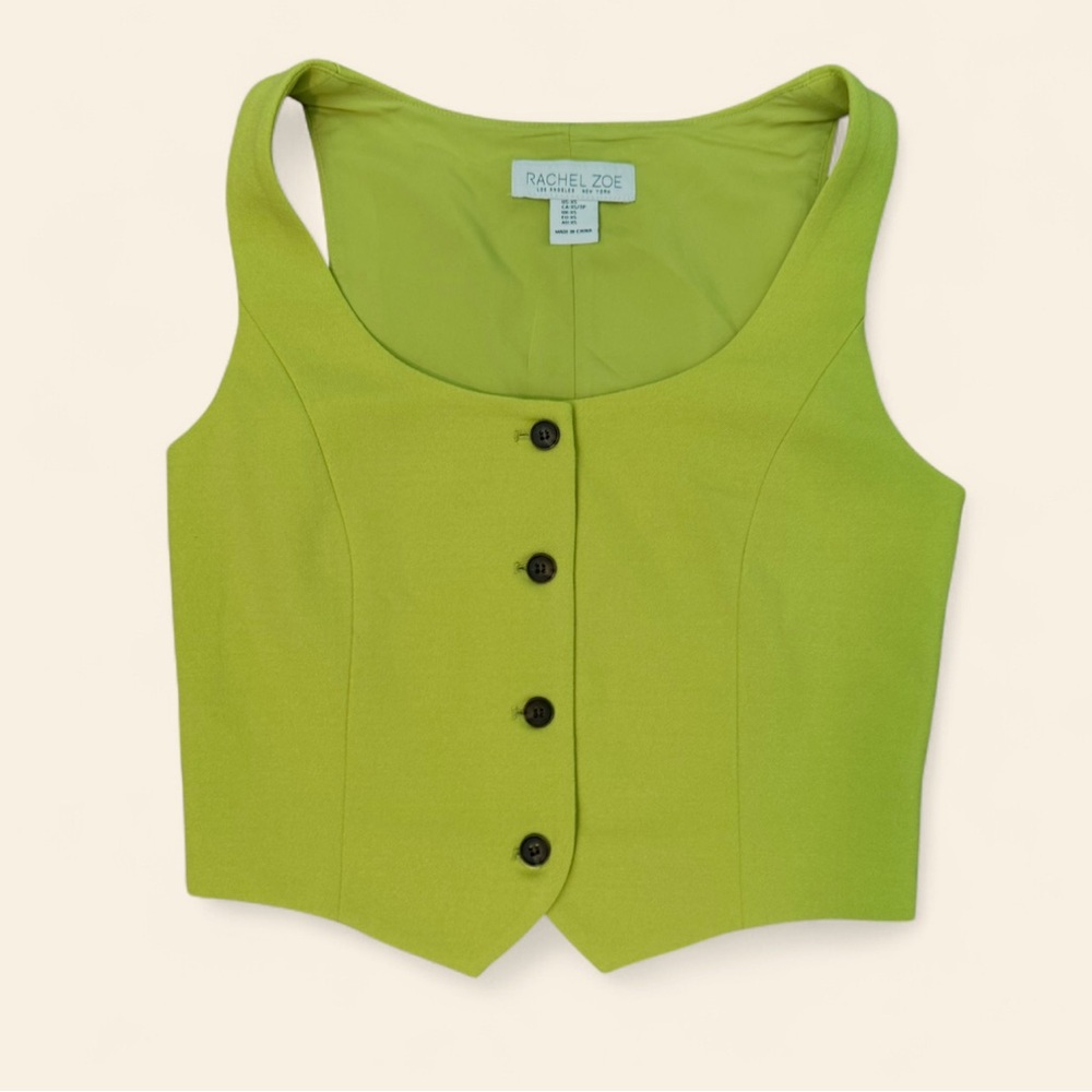 Rachel Zoe Green Vest Top Women’s Size XS Sleeveless Button Front